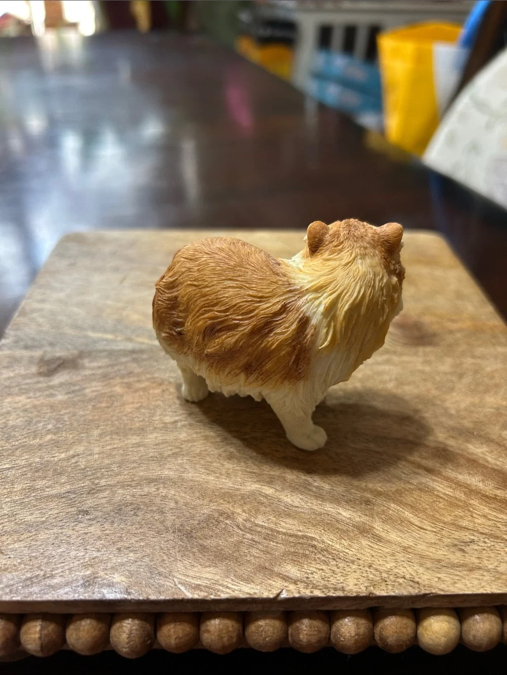 Vintage Hand-Painted Orange and White Persian Cat Resin Figurine